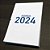 Miolo de Agenda 2024 Refilado 1 dia útil por Página Modelo Azul - Imagem 1